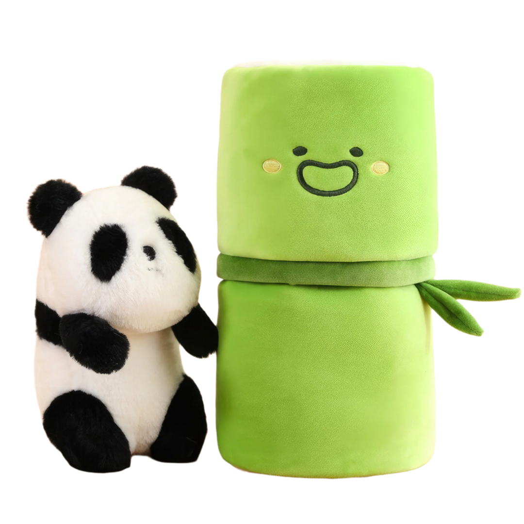 Kiki Panda, a charming Panda Pal plushie, enjoying the company of a bamboo. Panda Pals, Kiki Panda, Pandas, Bamboo, Plushies, Plush Dolls, Cute Plush, Plush, Soft Dolls, Toy Dolls, Toy, Toys, Squishy, Soft, Soft Toys, Stuffed Toys, Plush Toy, Plush Toys, Premium, Quality, Adorable, Cuddly, Playful, Collectibles, Huggable, Kids Toys, Children's Gifts, Gift Ideas, Gift, Gifts, Plush, Teddy Bear.