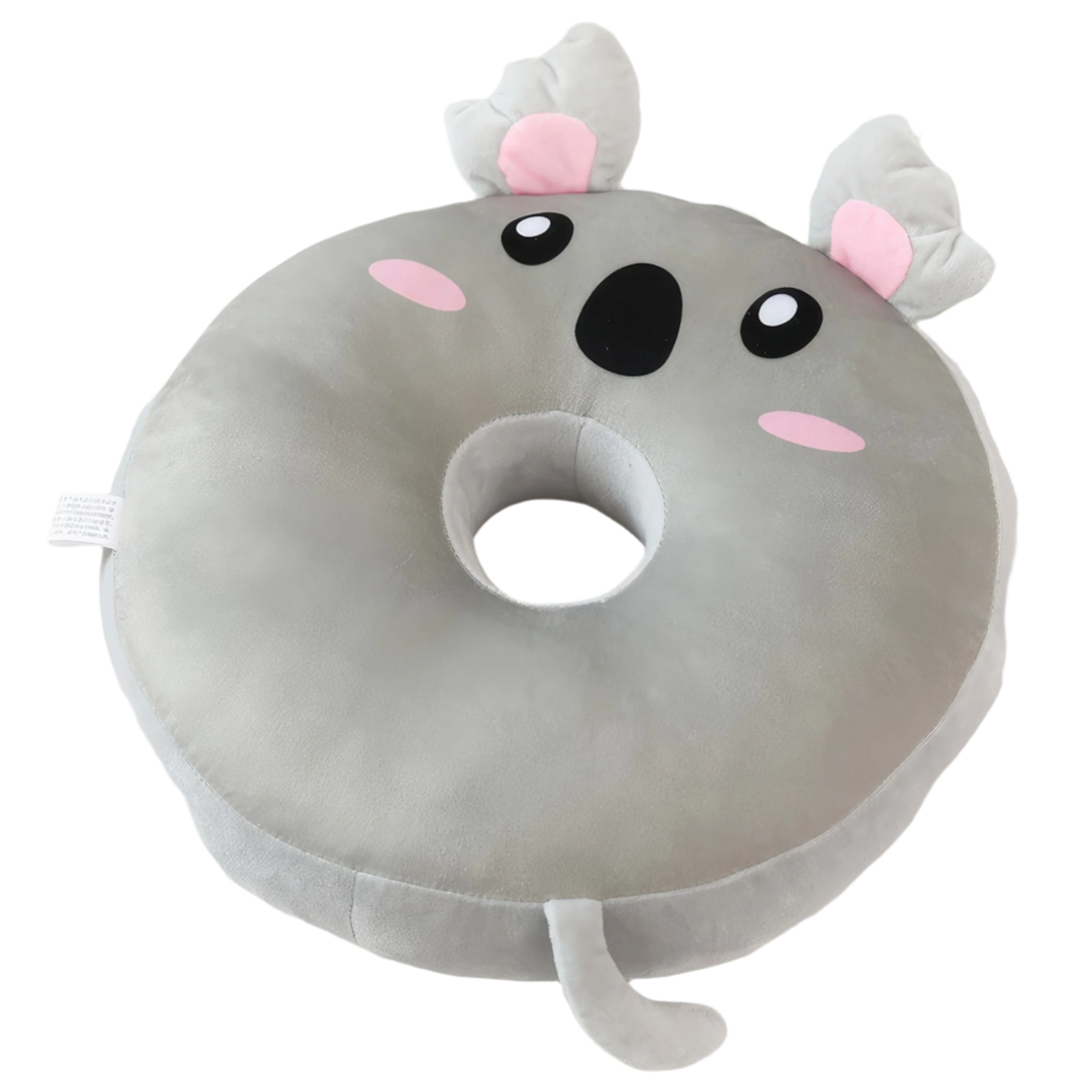 A standalone Snuggle Donut plushie featuring an adorable koala design. This plushie is shaped like a donut and is cuddly and squishy. Snuggle Donuts, Plushie, Koala, Donut, Soft, Cuddly, Toy, Toys, Squishy, Soft Toys, Stuffed Toys, Plush Toy, Plush Toys, Premium, Quality, Adorable, Cuddly, Playful, Collectibles, Huggable, Kids Toys, Children's Gifts, Gift Ideas, Gifts, Teddy Bear.