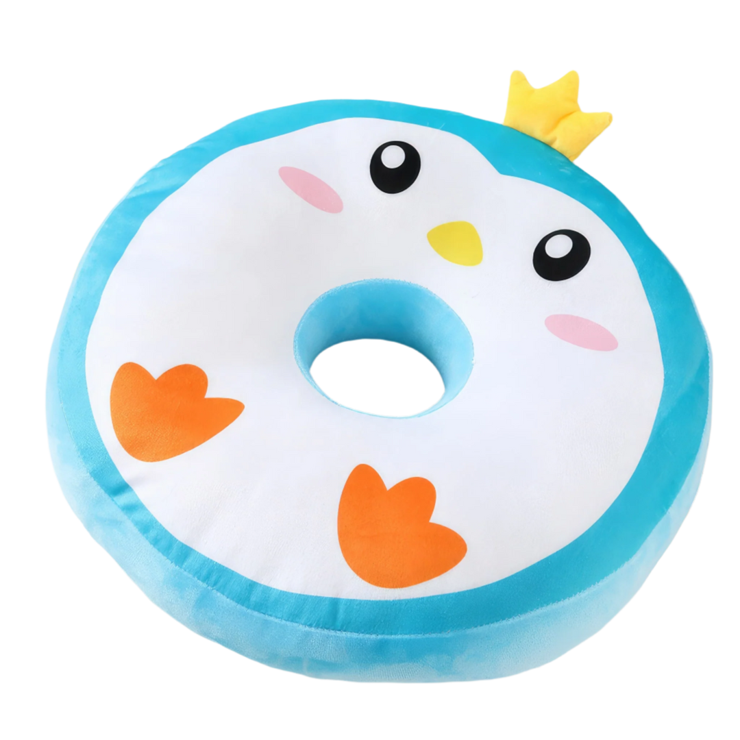 A standalone Snuggle Donut plushie featuring an adorable penguin design. This plushie is shaped like a donut and is incredibly huggable. Snuggle Donuts, Plushie, Penguin, Donut, Soft, Cuddly, Toy, Toys, Squishy, Soft Toys, Stuffed Toys, Plush Toy, Plush Toys, Premium, Quality, Adorable, Cuddly, Playful, Collectibles, Huggable, Kids Toys, Children's Gifts, Gift Ideas, Gifts, Teddy Bear.